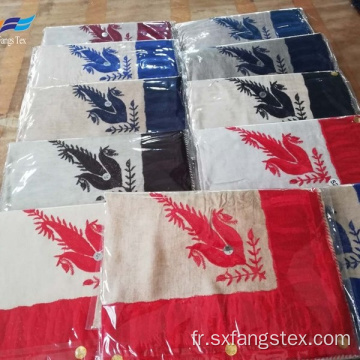 Tissu carré d&#39;écharpe de l&#39;homme de polyester de laine de broderie faite sur commande